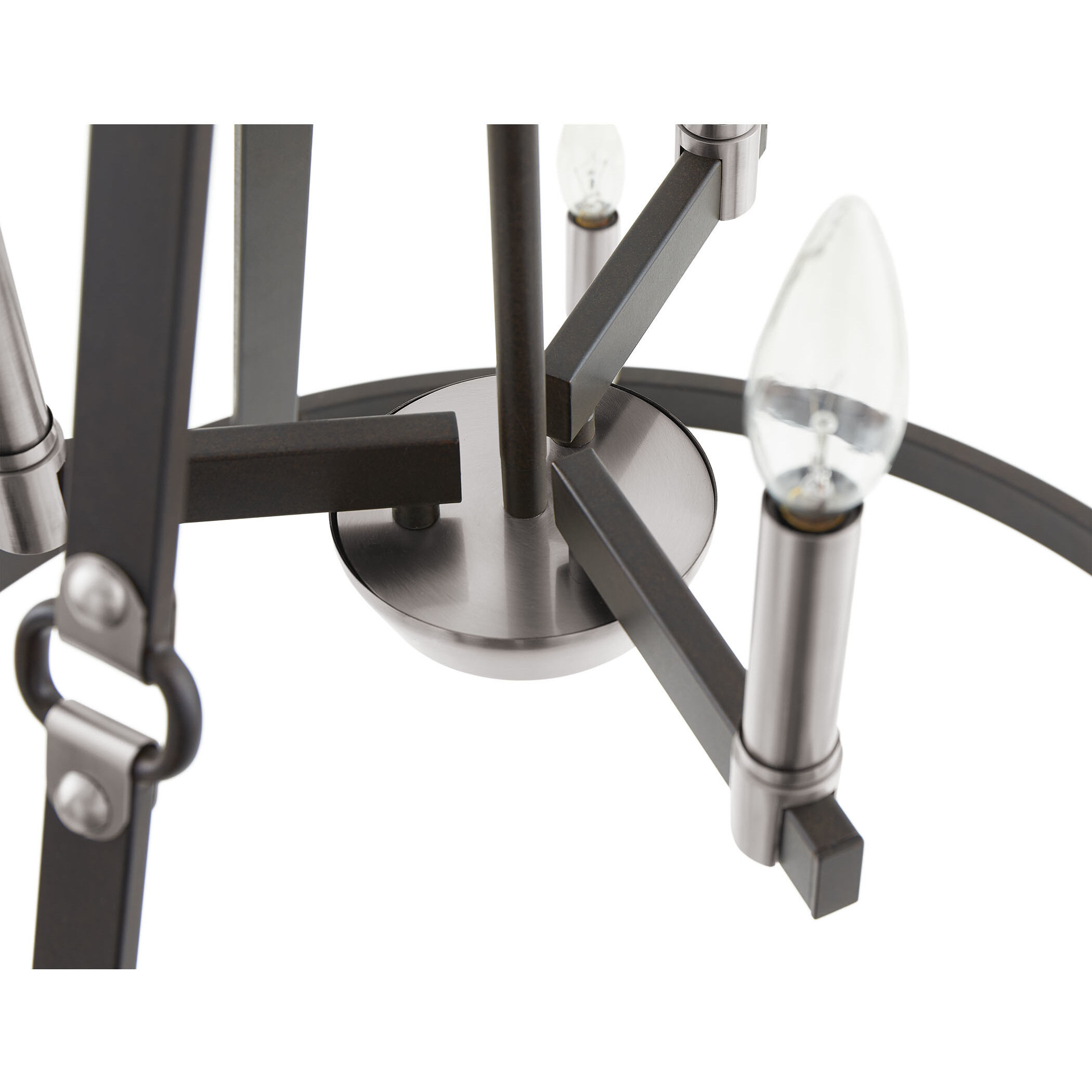 Armstrong Grove 9 Light 25 inch Charcoal with Satin Nickel Chandelier Ceiling Light