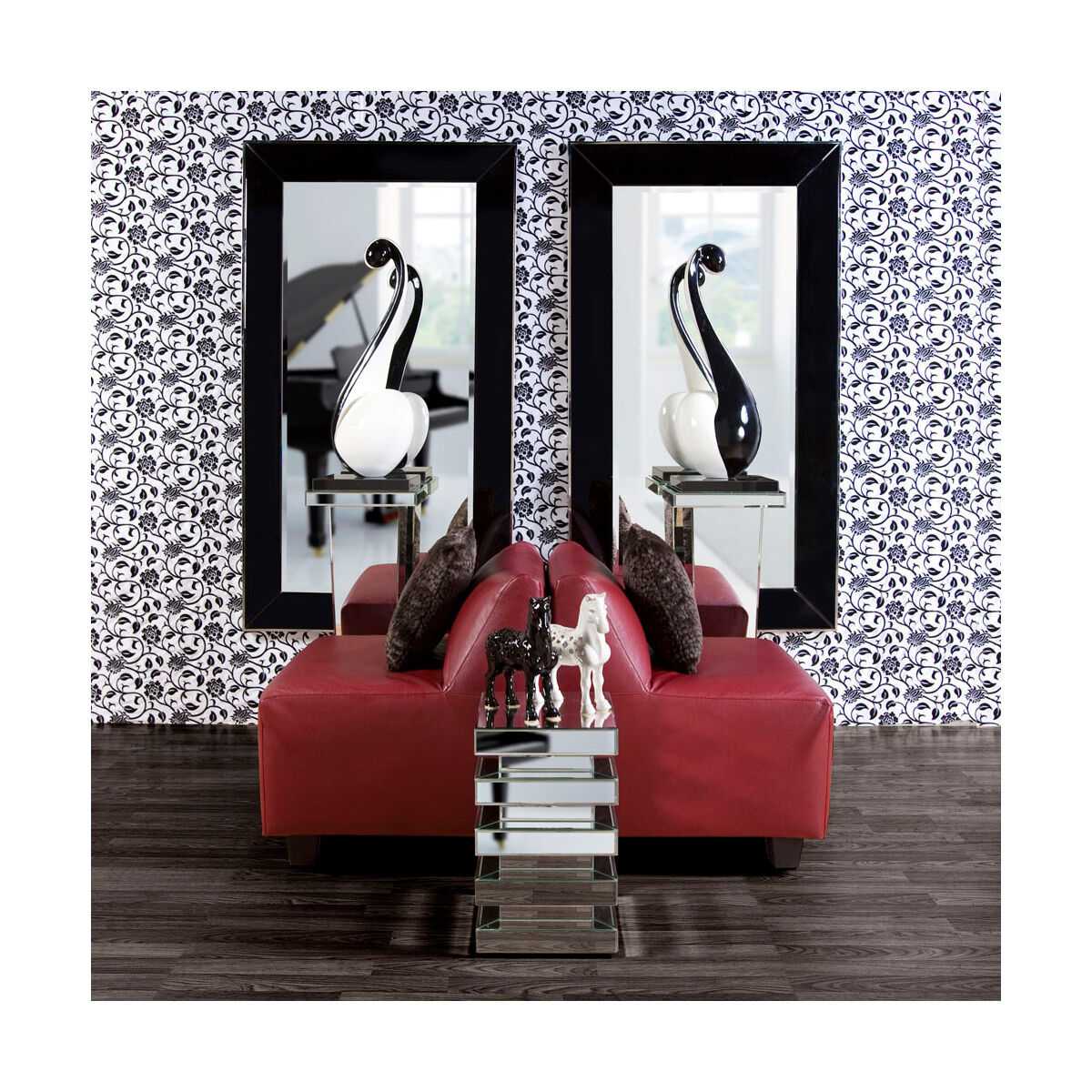 Devon 71 X 40 inch Black Mirror Wall Mirror