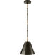 Thomas O'Brien Goodman 1 Light 10 inch Bronze with Antique Brass Hanging Shade Ceiling Light in Bronze and Hand-Rubbed Antique Brass, Petite