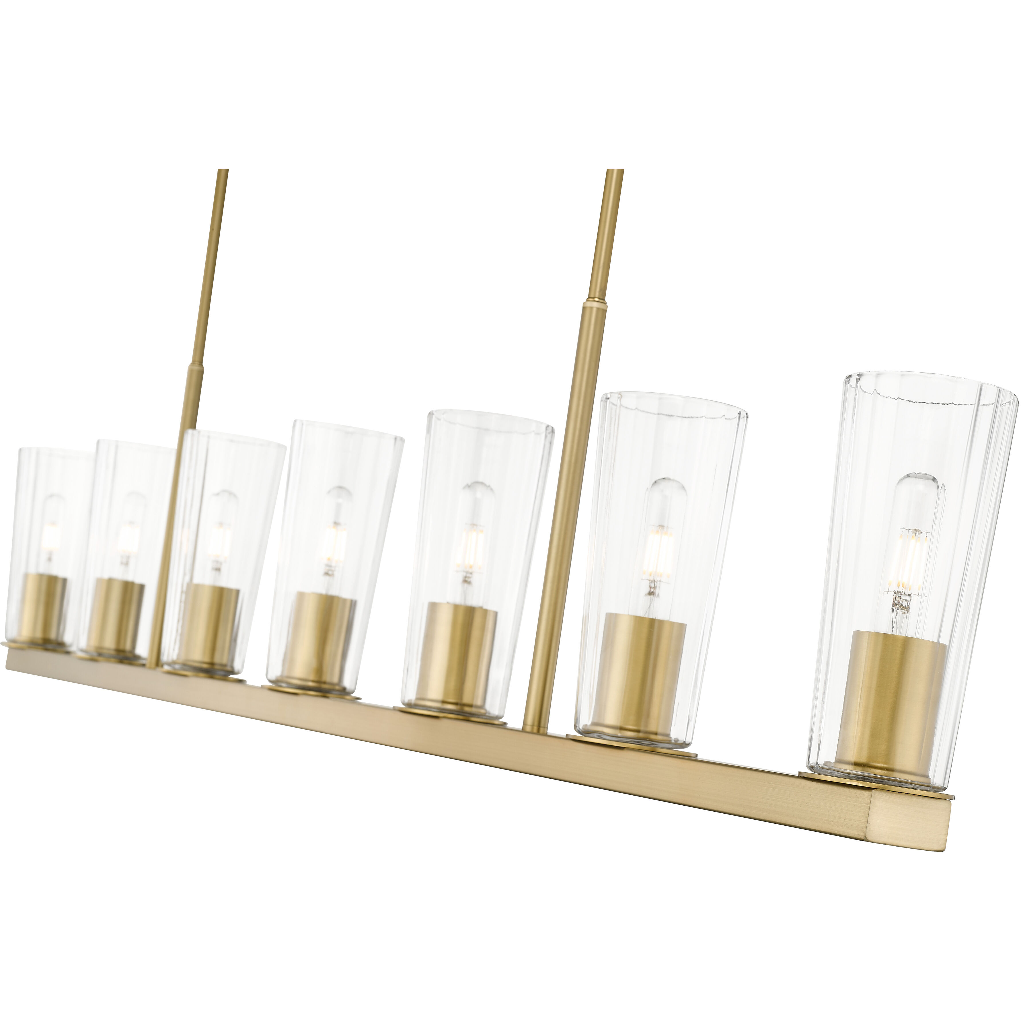 Titus 7 Light 63.5 inch Modern Gold Linear Chandelier Ceiling Light