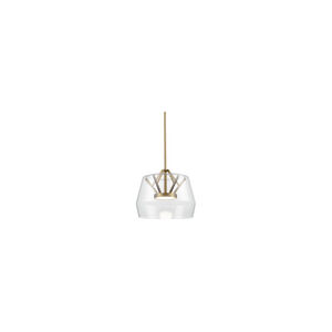 Deco LED 12 inch Clear/Brass Pendant Ceiling Light in Vintage Brass