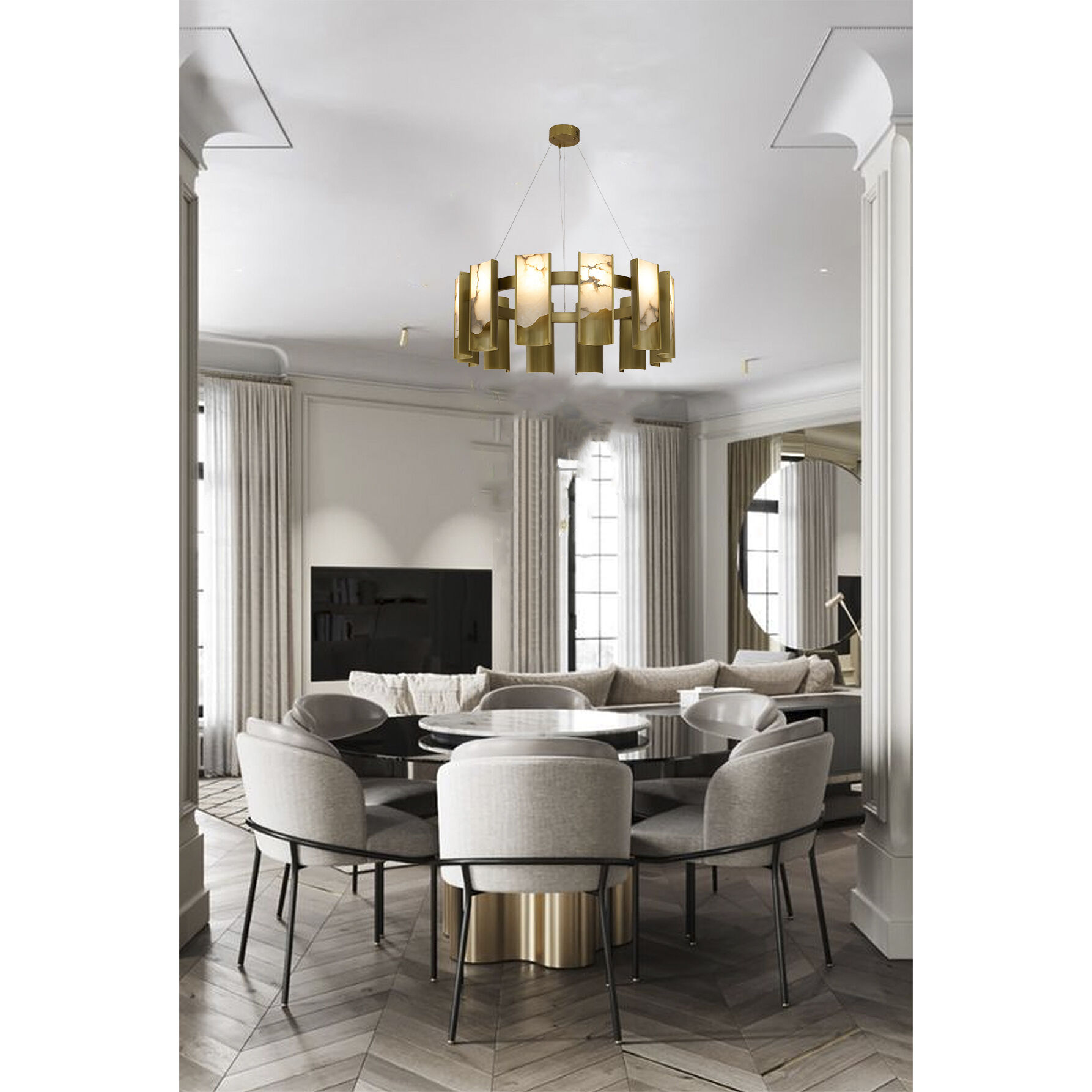 Canada LED 11.6 inch Satin Brass Chandelier Ceiling Light