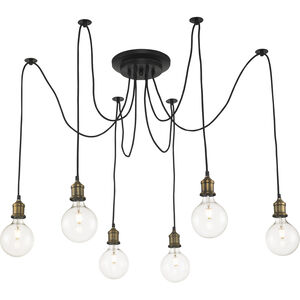 Cattail 6 Light 72 inch Antique Brass and Rubbed Oil Bronze Pendant Ceiling Light