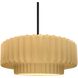 Radiance Collection - Pleated Tier Pendant Ceiling Light in Matte Black, Dedicated LED, Black Cord, Muted Yellow, 14.5W x 5.25H, Form+Finish+Function