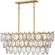 Amira 5 Light 45 inch Distressed Brass Interior Hanging Light Ceiling Light