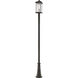 Portland 1 Light 117.25 inch Oil Rubbed Bronze Outdoor Post Mounted Fixture in Clear Beveled Glass, 18