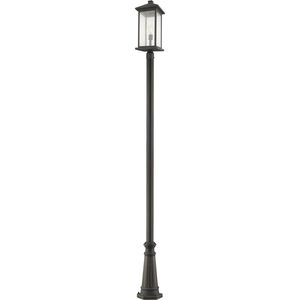 Portland 1 Light 117 inch Oil Rubbed Bronze Outdoor Post Mounted Fixture in Clear Beveled Glass, 18