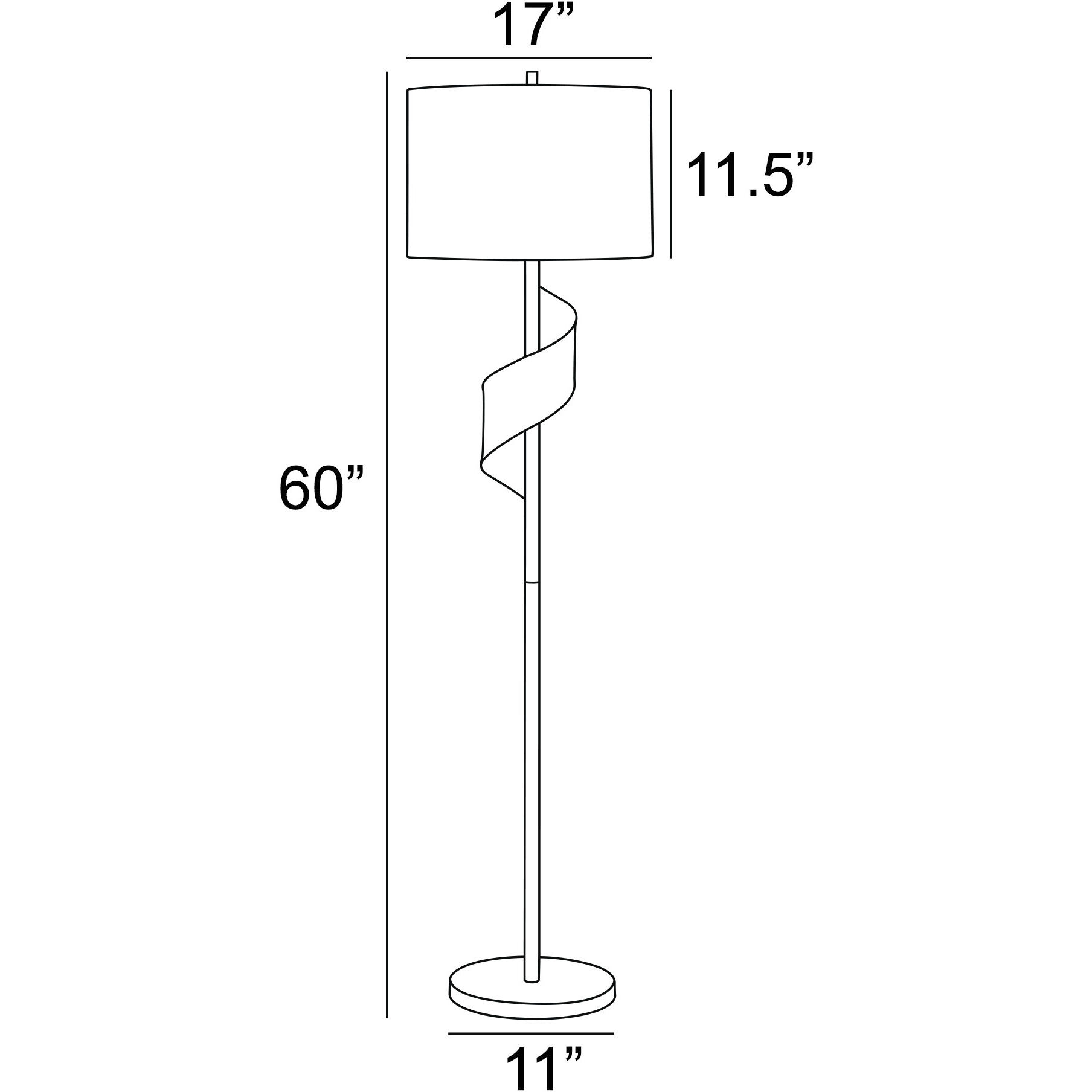 Roetta 60 inch 100.00 watt Nickel Floor Lamp Portable Light