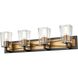 Riverdale 4 Light 32.25 inch Brass and Graphite Bath Vanity Wall Light