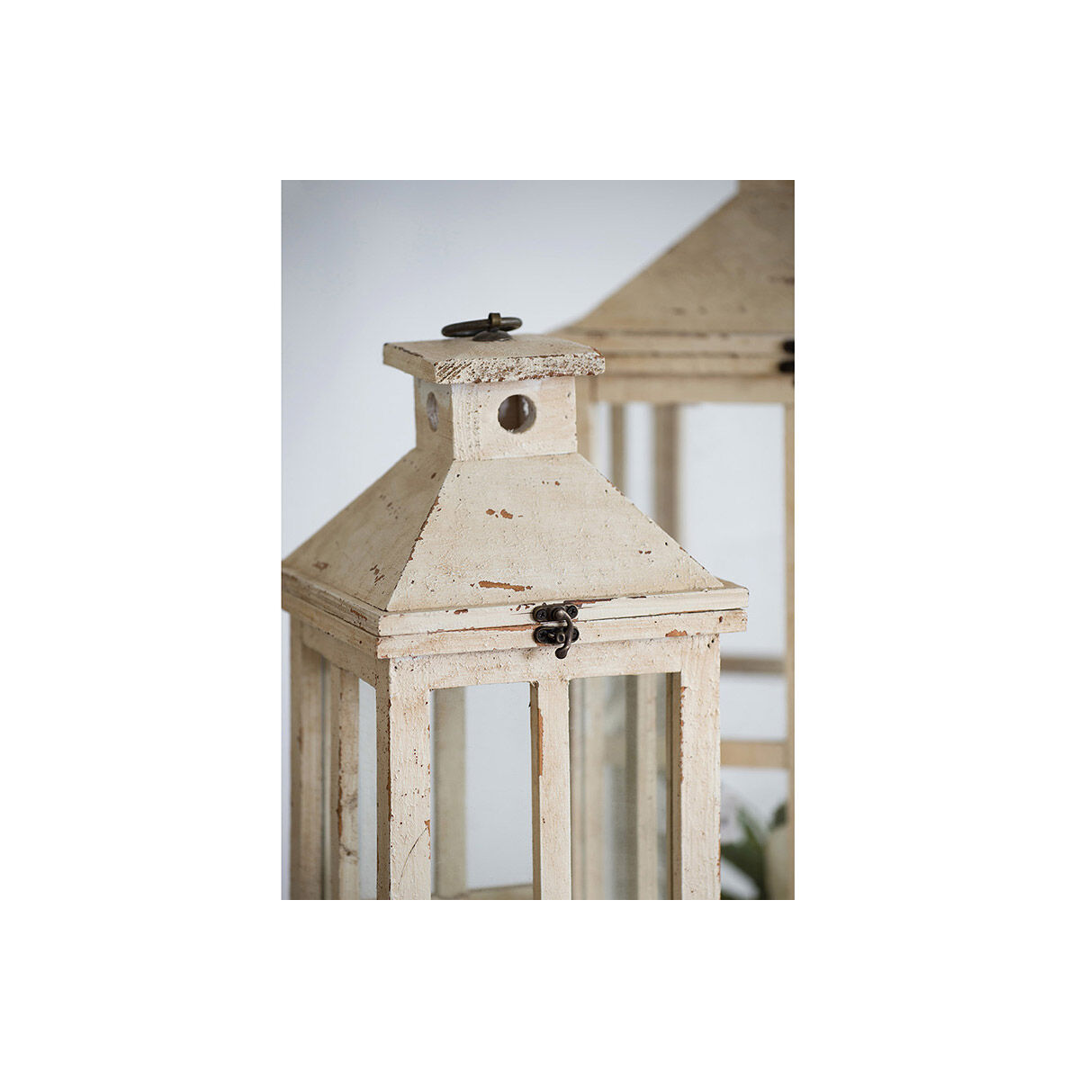 Reed 11.5 inch White Lantern, Set of 2