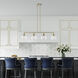 Glendon 4 Light 8.25 inch Antique Brass Large Linear Chandelier Ceiling Light