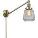 Chatham 35 inch 3.50 watt Antique Brass Swing Arm Wall Light, Franklin Restoration