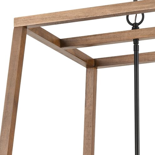 Barrow 6 Light 22 inch Matte Black with Birchwood Chandelier Ceiling Light