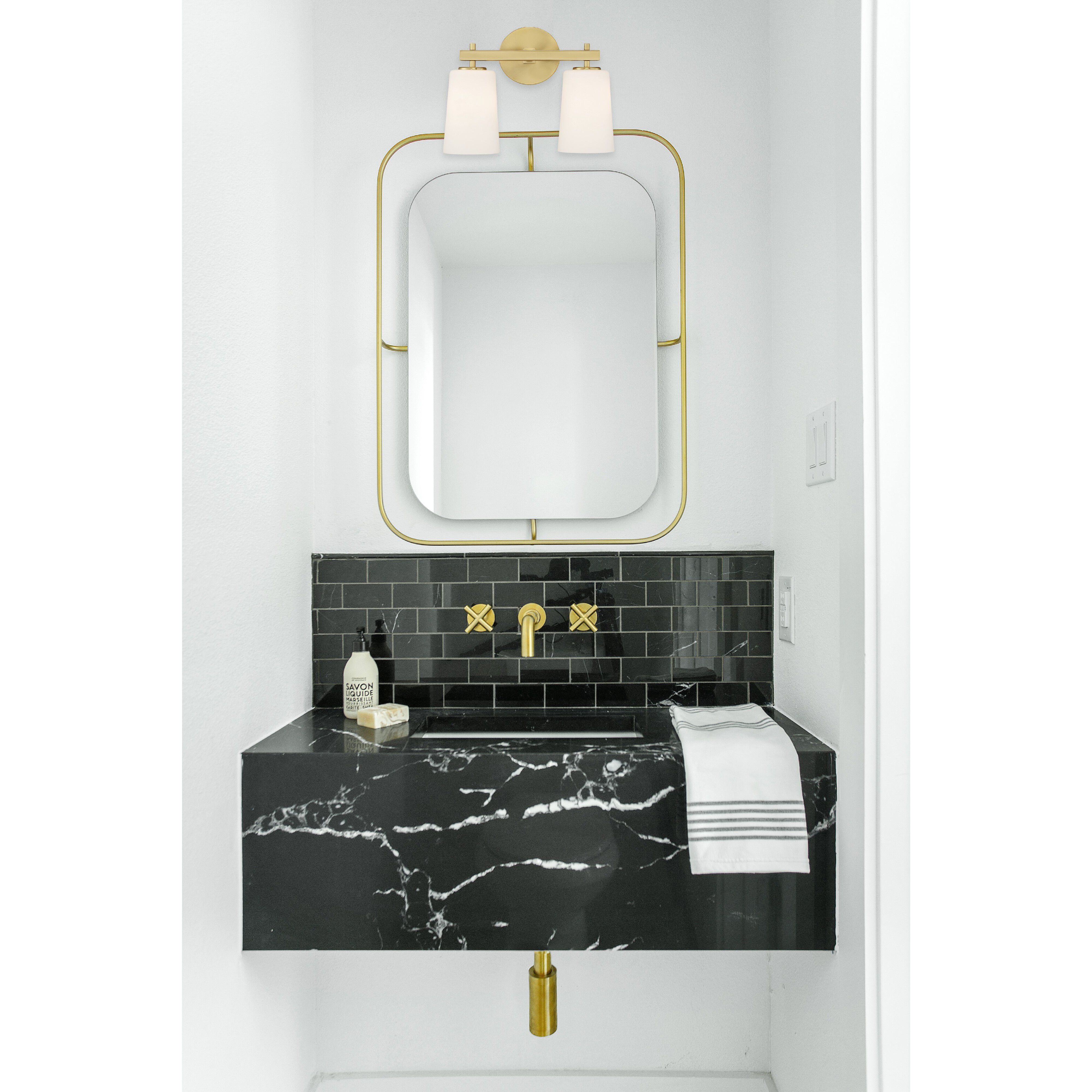 Colton Bath Wall Light in Aged Brass