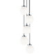 The Bougie 5 Light 18 inch Chrome Pendant Ceiling Light in Chrome and Opal Glass