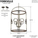Yorkville 4 Light 18 inch Aged Darkwood/Silver Patina Pendant Ceiling Light