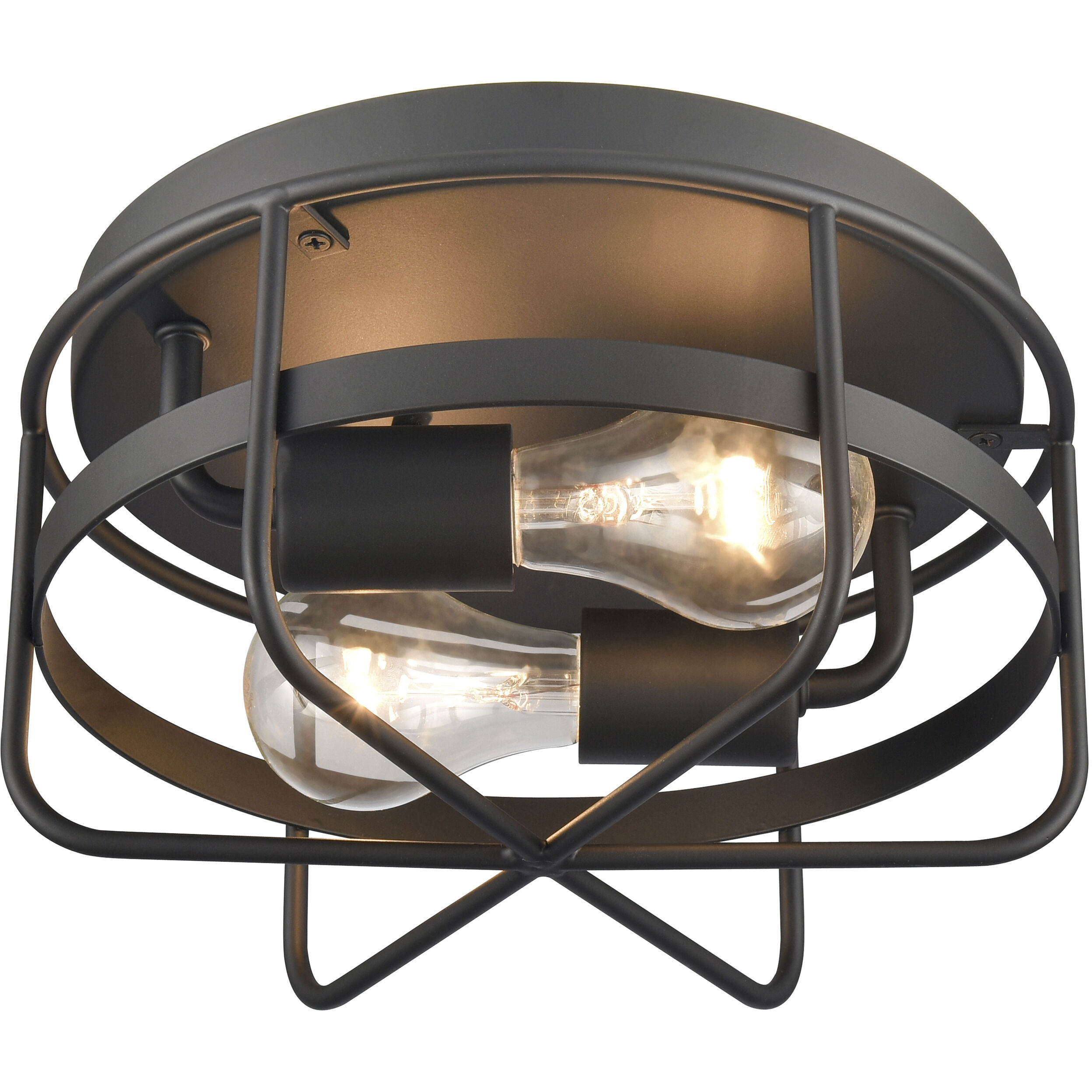 Gael 2 Light 10 inch Matte Black Flush Mount Ceiling Light