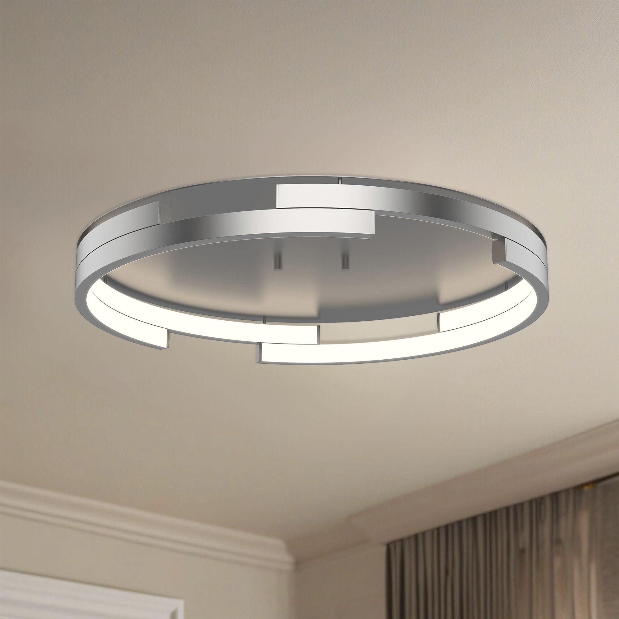 Anello Minor 19 inch Brushed Nickel Flush Mount Ceiling Light