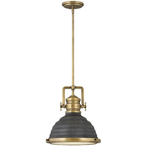 Keating LED 14 inch Heritage Brass with Aged Zinc Indoor Pendant Ceiling Light in Heritage Brass/Aged Zinc