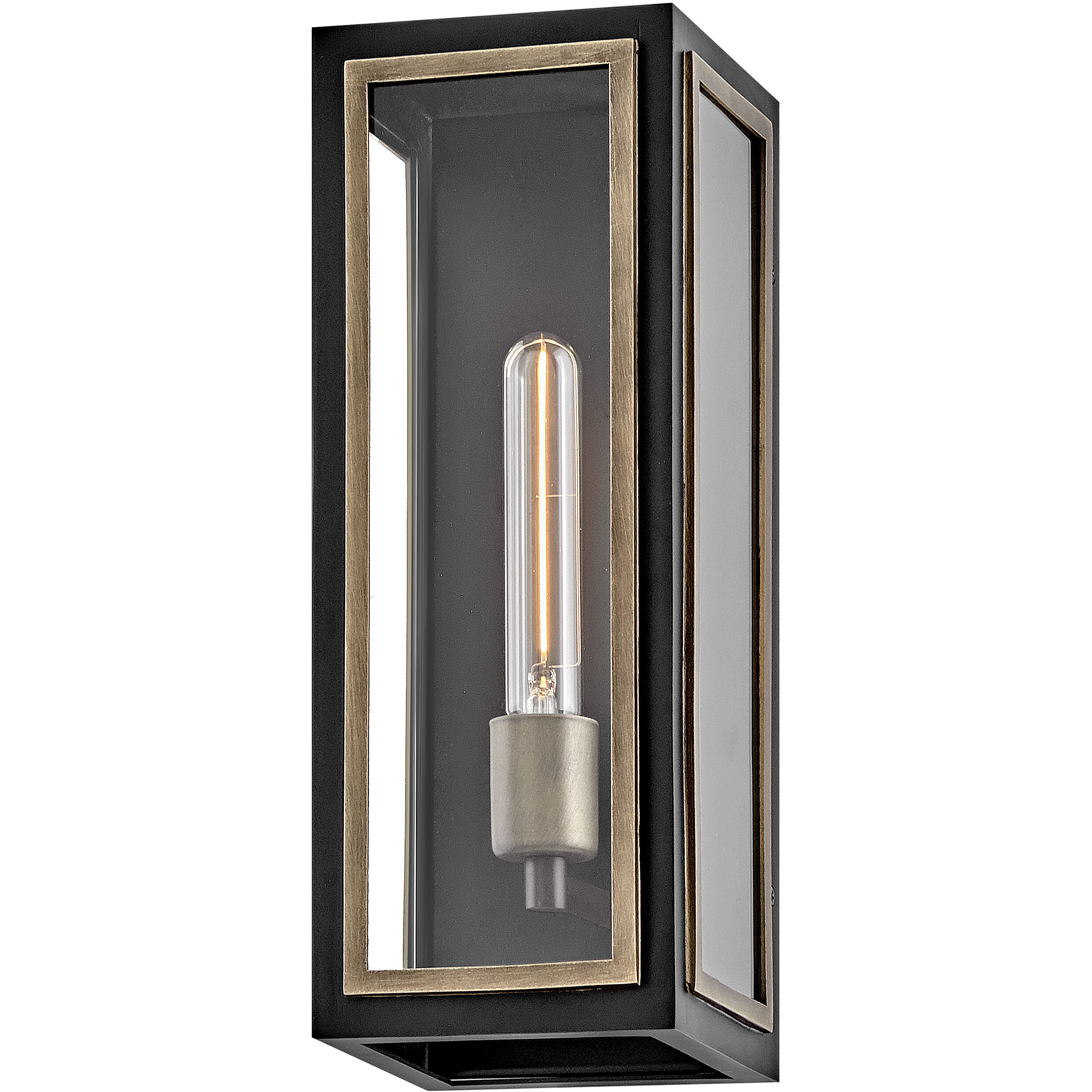 Shaw 1 Light 15 inch Black with Burnished Bronze Outdoor Wall Mount