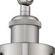 Franklin Restoration Bell LED 8 inch Brushed Satin Nickel Sconce Wall Light in Silver Plated Mercury Glass