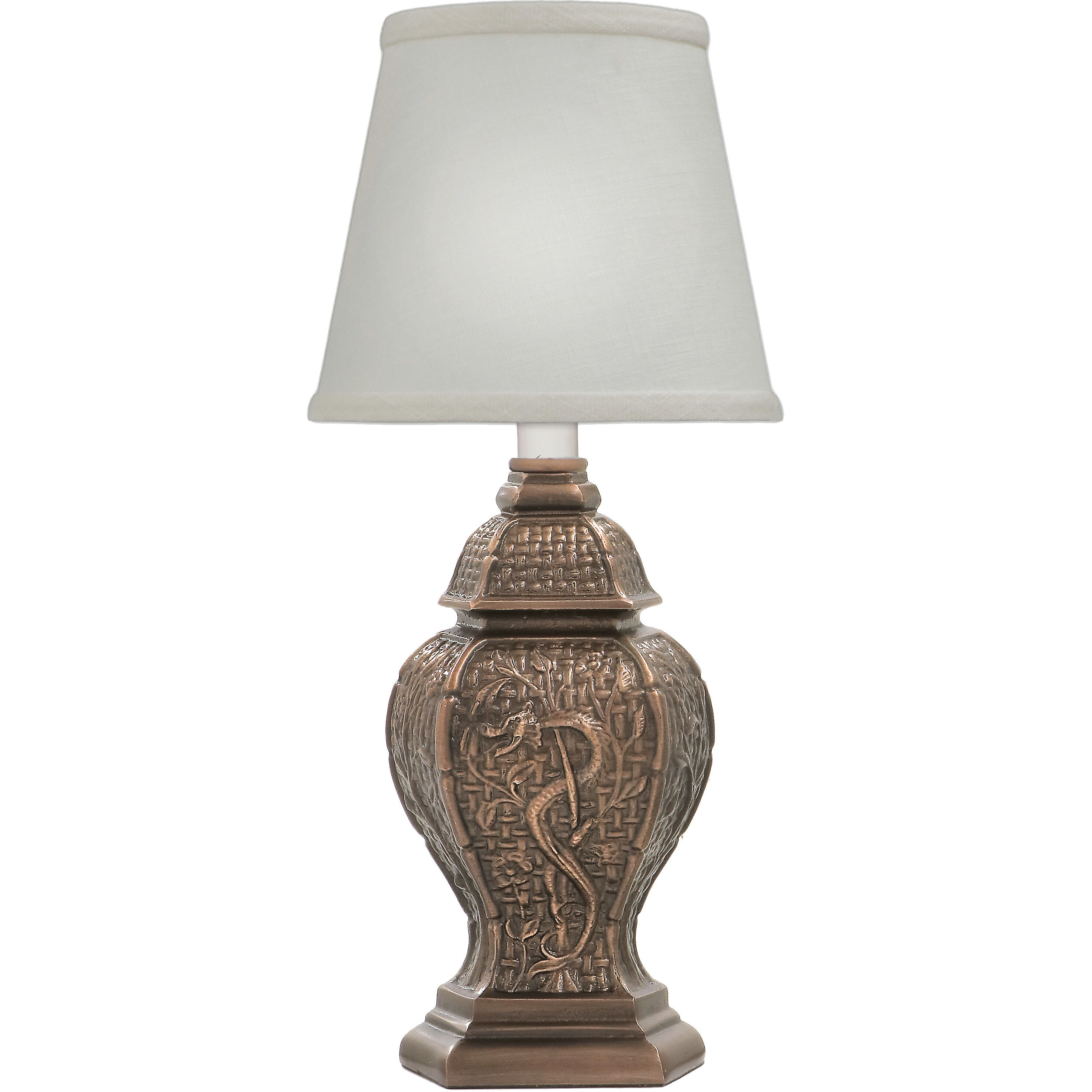 Ellie 13 inch Antique Old Bronze Mini Lamp Portable Light