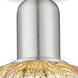 Preston 1 Light 7 inch Brushed Satin Nickel Semi-Flush Mount Ceiling Light in Mercury Glass