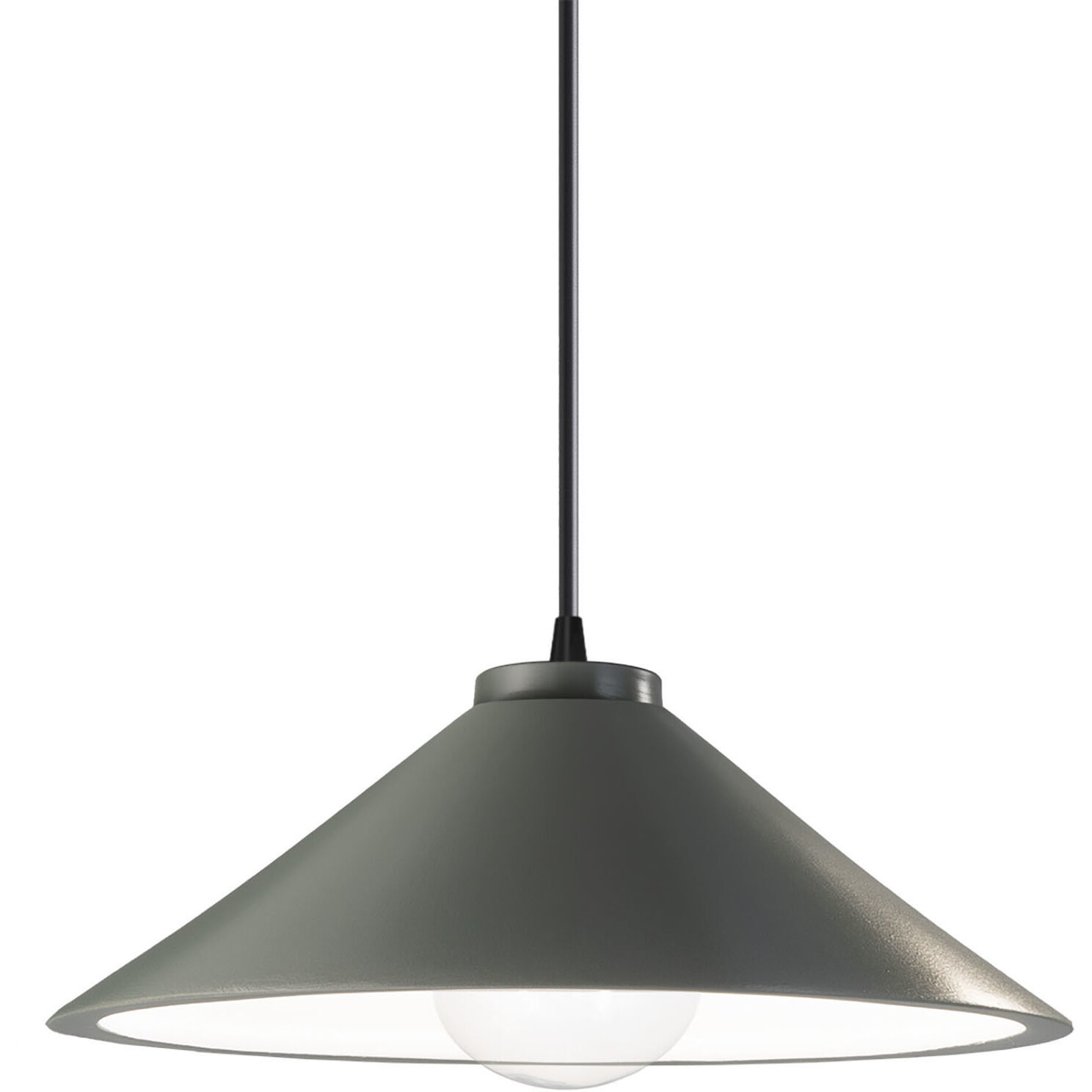 Radiance Collection 1 Light 11.75 inch Pewter Green with Matte Black Pendant Ceiling Light