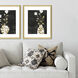Golden Vase Black and White and Metallic Framed Art