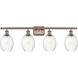Ballston Preston 4 Light 36.25 inch Antique Copper Bath Vanity Light Wall Light in Clear
