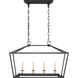 Chapman & Myers Darlana 4 Light 30 inch Aged Iron Linear Lantern Pendant Ceiling Light, Small