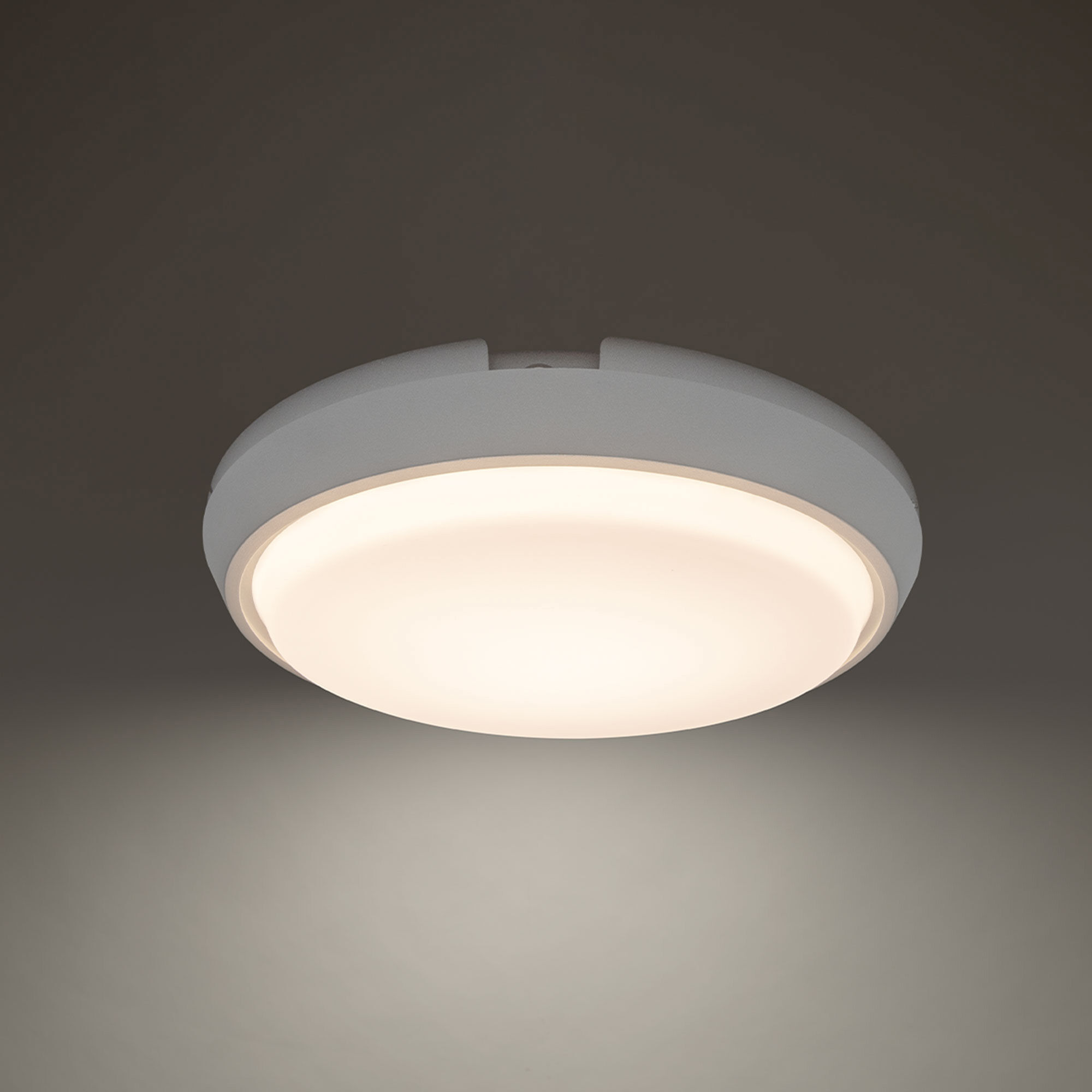 Zenith LED 15 inch Titanium Flush Mount Ceiling Light in 3500K, Has EM Backup Battery