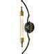 Otto LED 5.4 inch Black with Brass Accents Sconce Wall Light