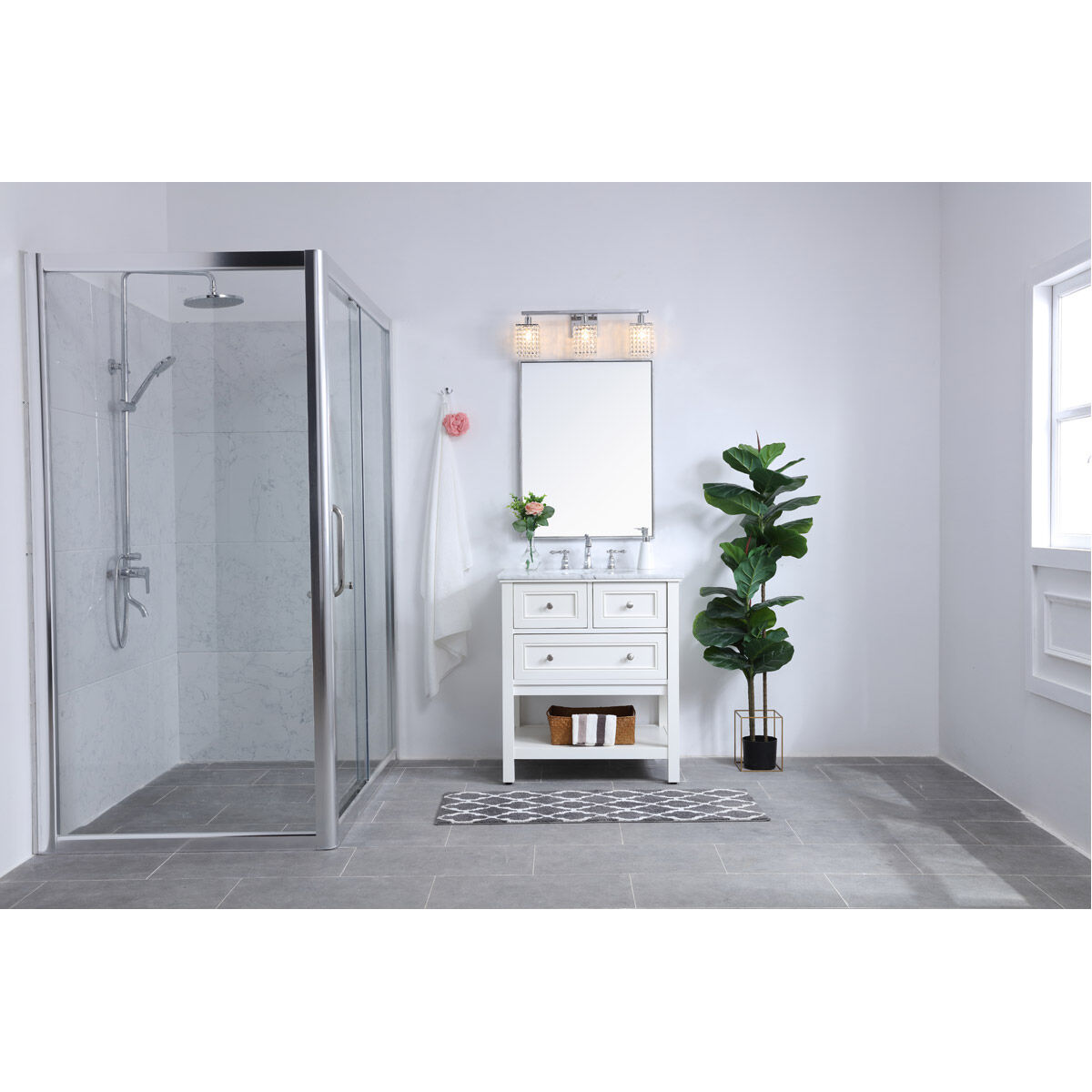 Phineas 3 Light 24 inch Chrome Wall sconce Wall Light