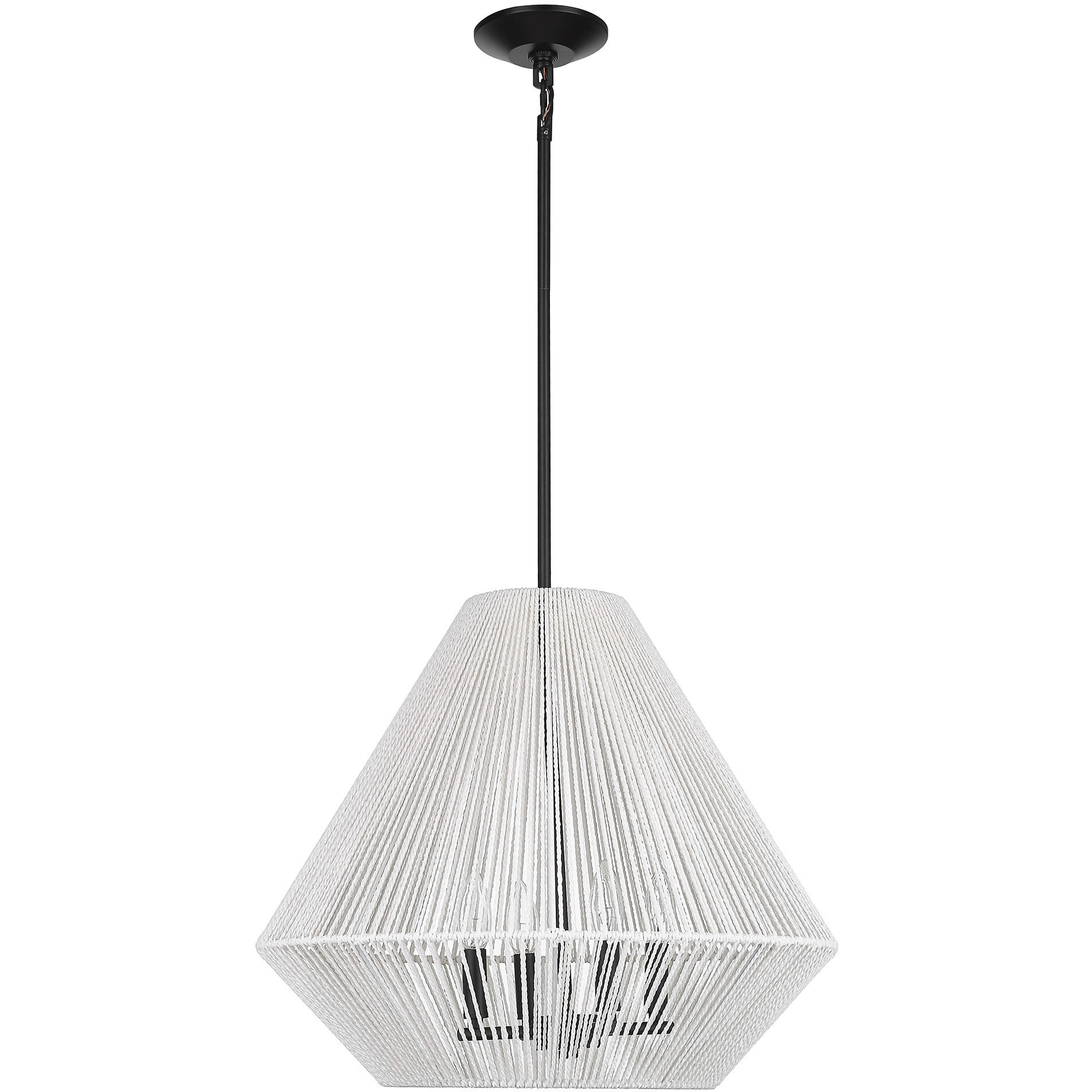 Valentina Pendant Ceiling Light in White Raphia