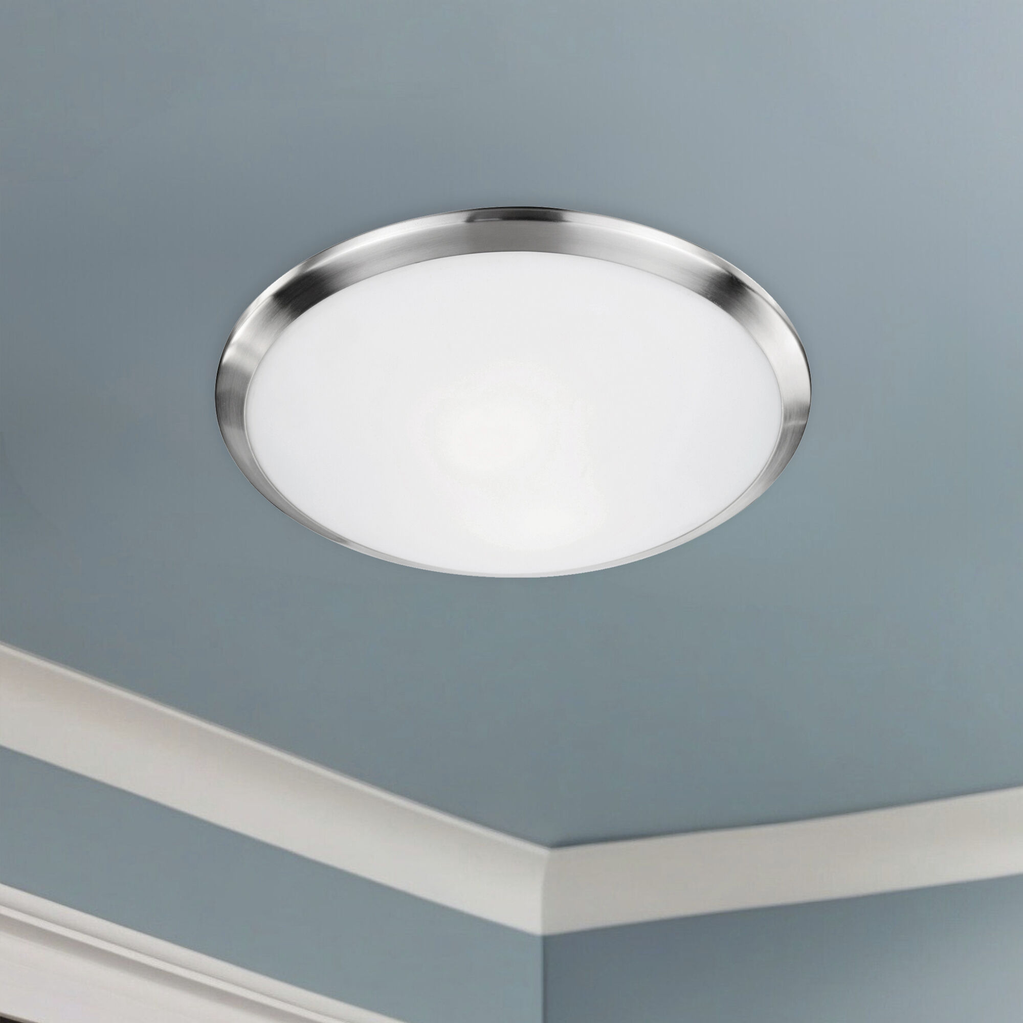 Malta 2 Light 15 inch Brushed Nickel Flush Mount Ceiling Light