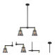 Franklin Restoration Small Cone 2 Light 21 inch Black Antique Brass Chandelier Ceiling Light in Plated Smoke Glass, Franklin Restoration