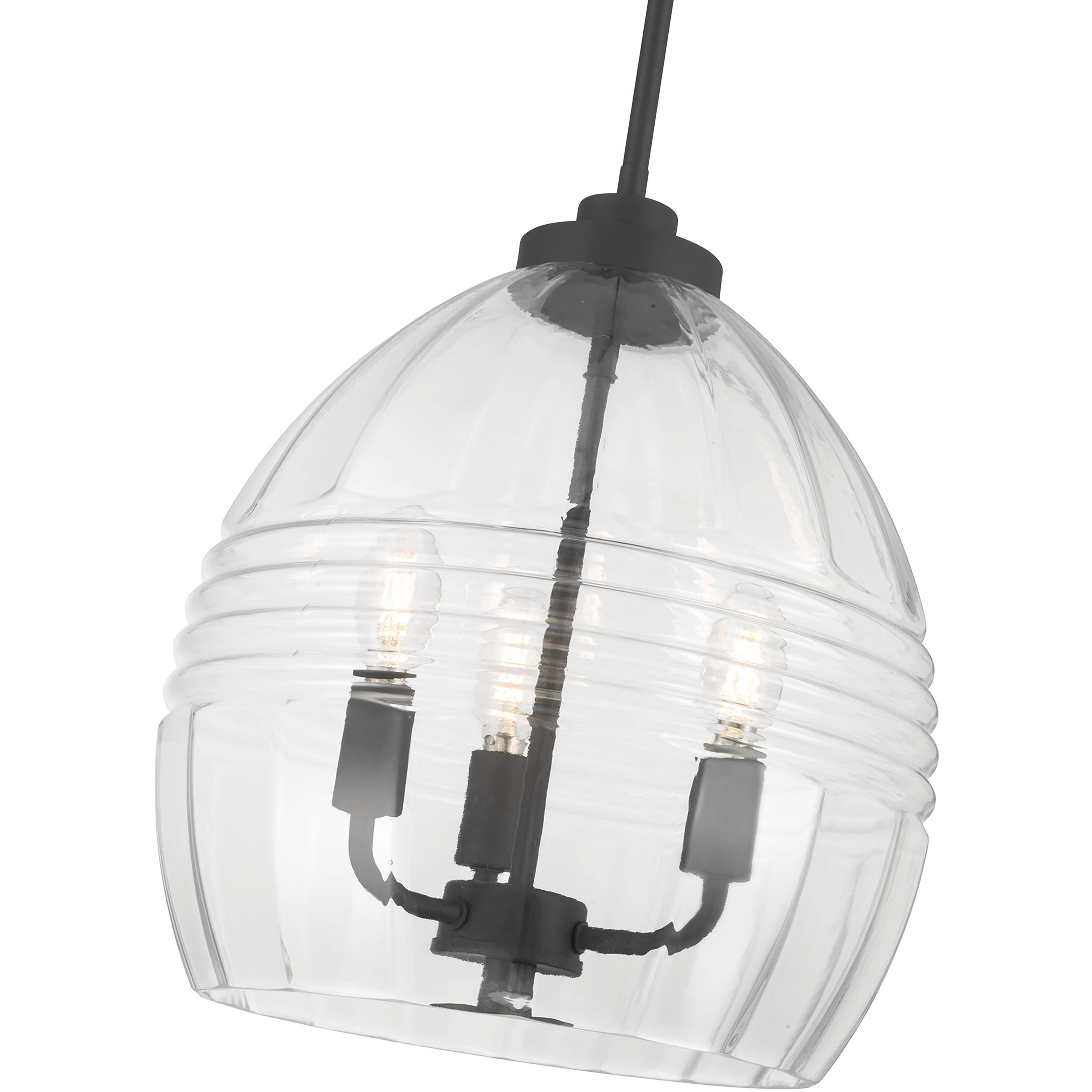 Miravelle 3 Light 13 inch Matte Black Pendant Ceiling Light