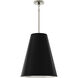 Chrissy 4 Light 18 inch Polished Nickel Island Pendant Ceiling Light in Matte Obsidian With Matte Silver