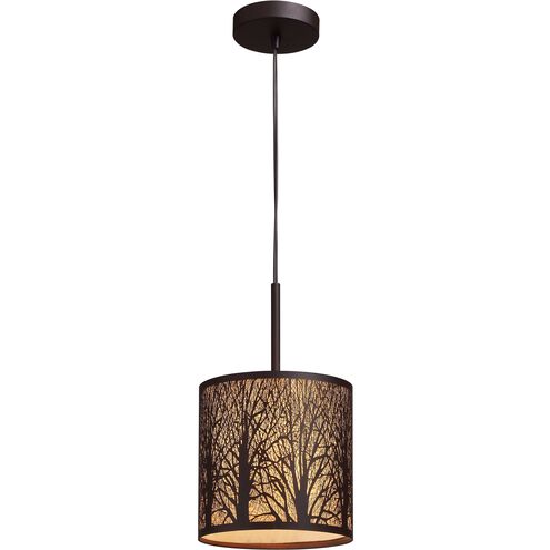 Woodland Sunrise 1 Light 8 inch Aged Bronze Mini Pendant Ceiling Light in Incandescent