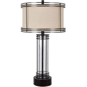 Aspen 34 inch 150.00 watt Polished Bronze and Natural Glass Table Lamp Portable Light
