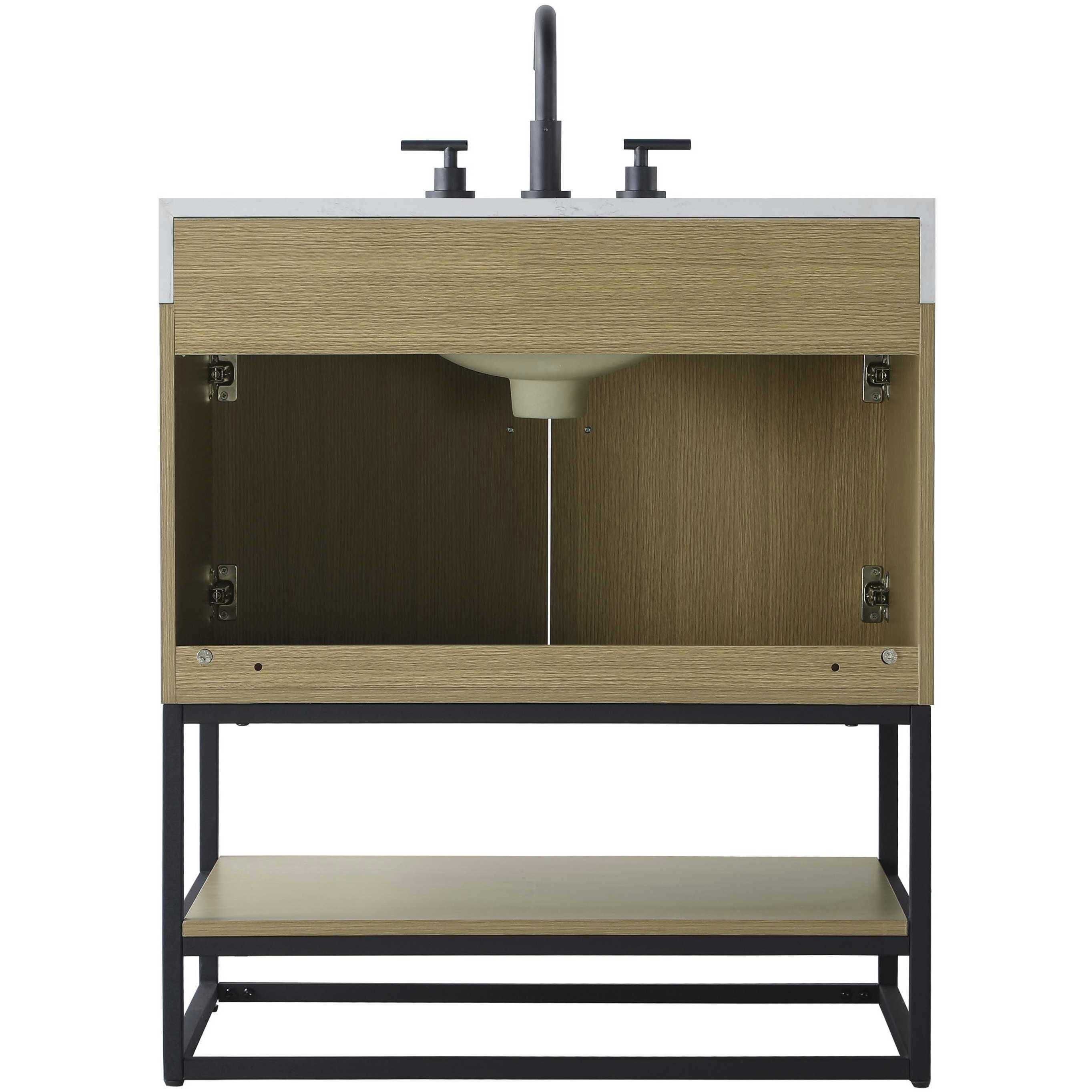 Caroline 30 X 34 inch Honey Brown Bathroom Vanity Cabinet