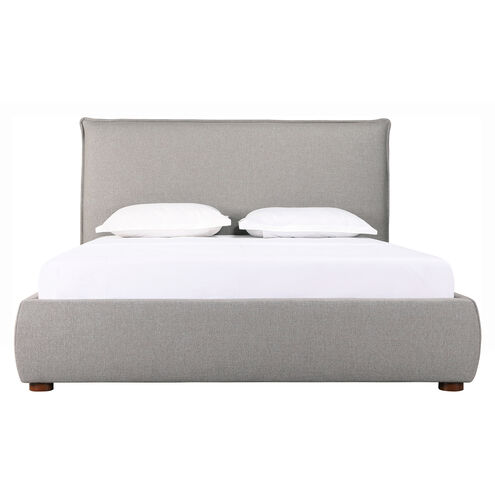 Luzon Grey Bed in Grey Velvet, Queen