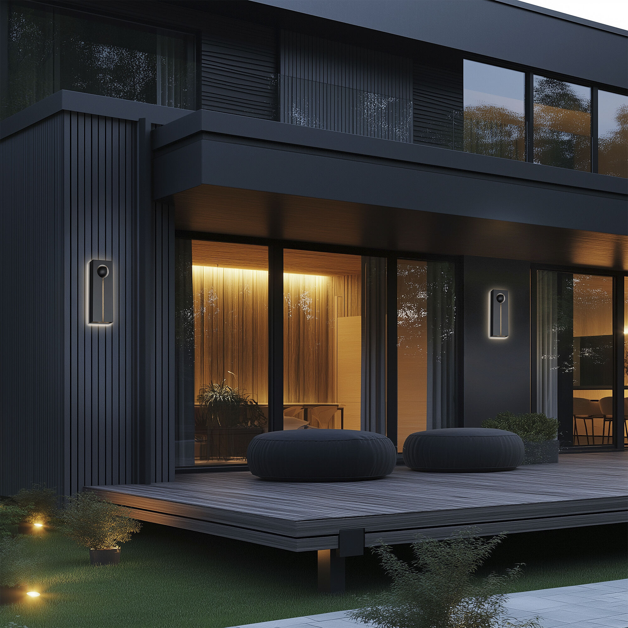 Keyhole LED 16 inch Black and Textured Brushed Nickel Outdoor Wall Lighting