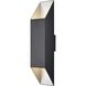 Brecon 2 Light 24 inch Stainless Steel and Black Outdoor Sconce