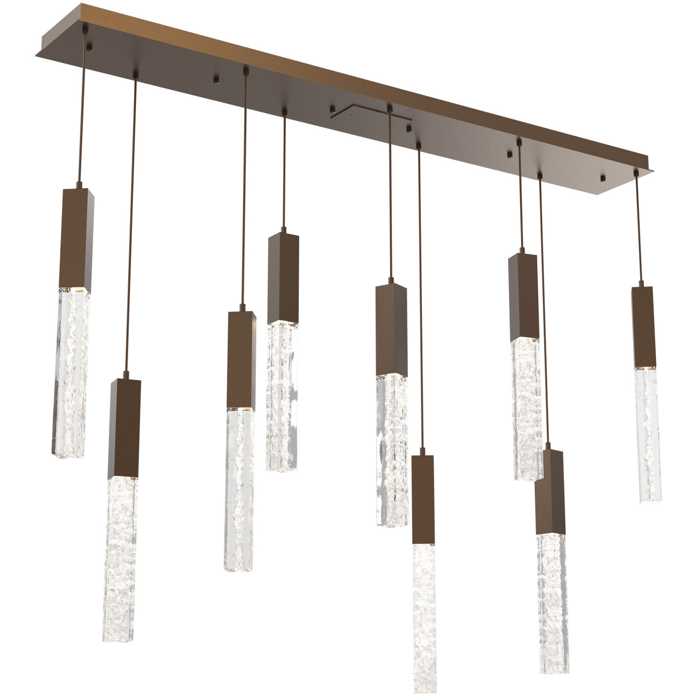Axis LED 62.5 inch Flat Bronze Linear Pendant Ceiling Light in 3000K LED, Multi-Port