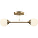 Fusion Collection - Noho Family 2 Light 16.5 inch Brushed Brass Semi-Flush Ceiling Light, EVOLV