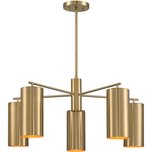 Lio 5 Light 28 inch Noble Brass Chandelier Ceiling Light