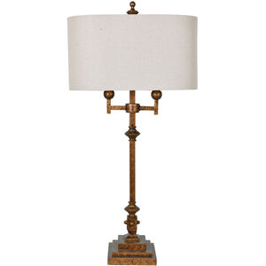 Harper 37 inch 40 watt Antique Gold and Antique Gold Table Lamp Portable Light