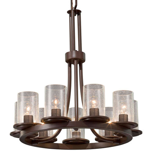 Fusion 9 Light 23 inch Dark Bronze Chandelier Ceiling Light in Incandescent, Seeded Fusion